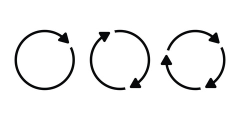 Circular Arrow Icon Set. Loop Cycle Symbol Illustration. Refresh Repeat Loop Symbols