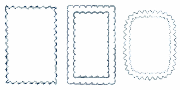 Elegant watercolor frames collection for creative design projects, perfect for invitations, scrapbooking, and artistic layouts with unique vintage charm