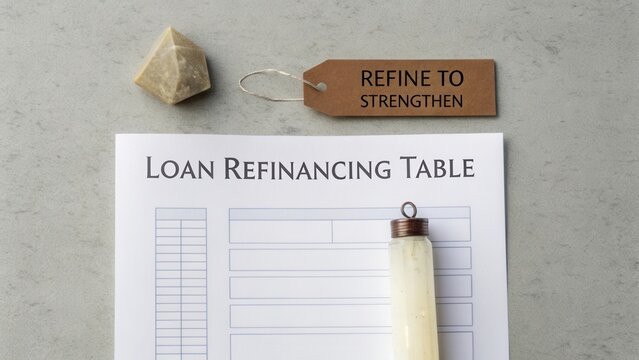 Loan Refinancing Table with Refine to Strengthen Tag for Financial Planning and Budgeting Needs - Powered by Adobe