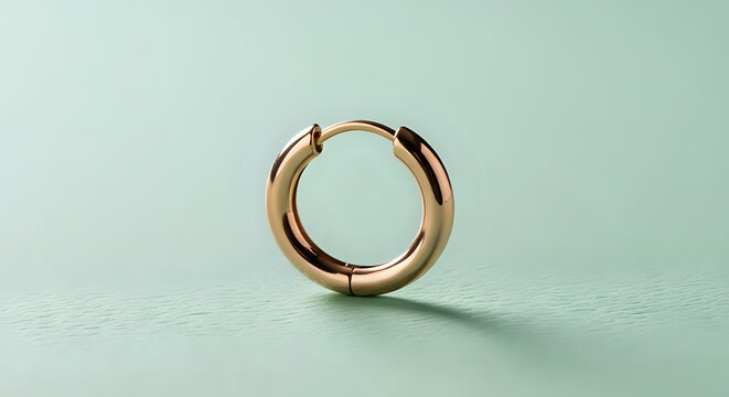 Elegant gold hoop earring, a timeless fashion statement for everyday wear, symbolizing style and individuality, perfect for jewelry advertising campaigns