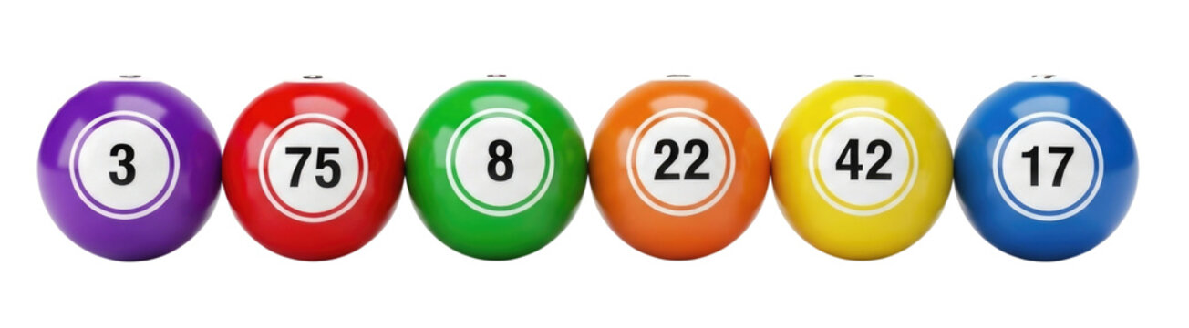 Bingo balls with numbers transparent background cutout png