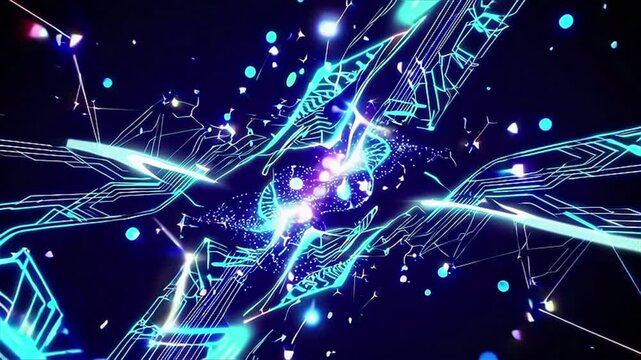 Futuristic Neon Energy Flow Digital Background
