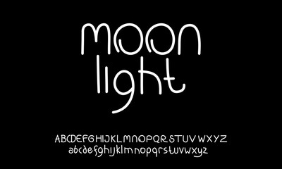 Moon Light Font, Script Font, Logo Font Script, Handwriting Font. Alphabet fonts for sport, technology, digital, movie, logo design, vector illustration.