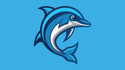 Playful blue dolphin leaping through clear water