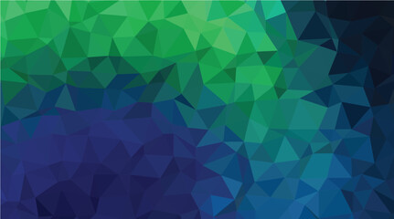 Obraz premium Abstract Dark Green and Blue Low-Poly Geometric Triangle Background
