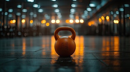Orange kettlebell in gym (21)