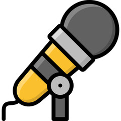 mic icon illustration design with filled outline