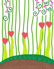 floral background with heart 
