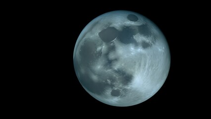 Obraz premium planetarium. Close-up view of the moon showcasing detailed craters under cool blue moonlight. STEM education sheets, lab safety posters, designed for STEM education and laboratory safety posters.