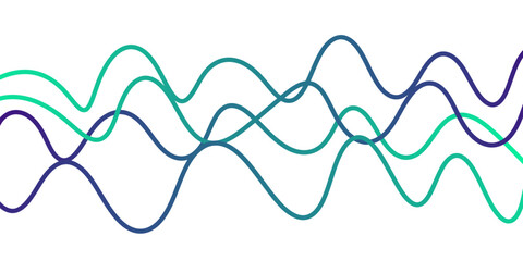 Gradient color wave lines and flowing rainbow ribbon elements blended into a 3D swirl abstract pattern perfect for bold modern vector graphic design use