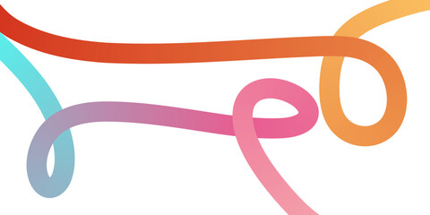 Colorful gradient shape composition with fluid rainbow wave ribbons and smooth contour lines forming a dynamic geometric abstract background for design projects