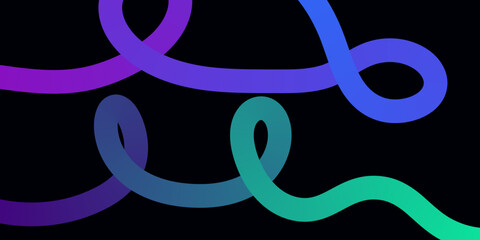 Vibrant gradient color shapes with smooth rainbow ribbon waves and flowing line patterns forming a bold geometric abstract background for modern visuals