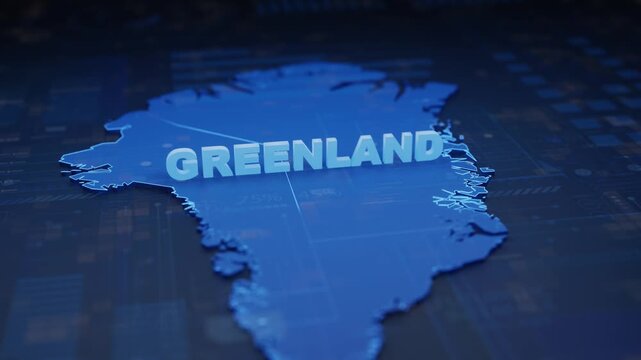 Greenland Map Futuristic Digital Background