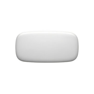 A simple white rounded rectangular object isolated on a transparent background isolated on transparent background