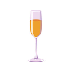 glass of champagne isolated on white 