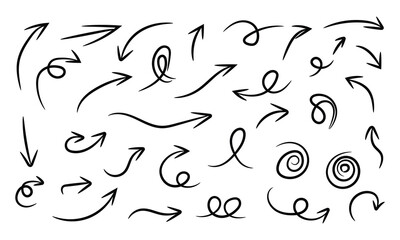 Hand drawn arrow set isolated on for infographic elements