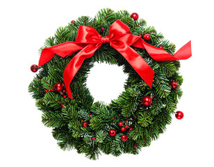 Christmas Wreath with Red Ribbon