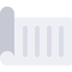 Rolled White Paper With Vertical Lines and Transparent Background Simple Illustration Representing Document or List