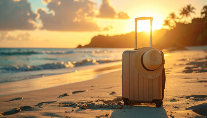 Dramatic Holiday Beach Sunset Scene Ai Generated