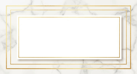 A formal flat design certificate border, elegantly blending subtle marble textures with intricate golden filigree and geometric elements, perfect for prestigious awards and documents.