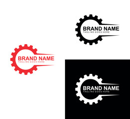 Modern Gear Logo Design Template for Business Branding