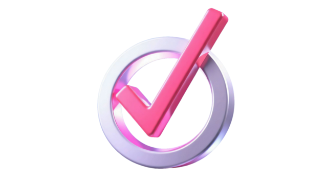 Tick or check mark 3d illustration