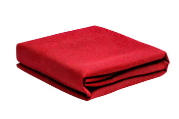 Folded red blanket isolated on transparent background