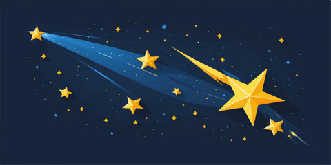 Fototapeta premium Blue European Union flag vector with yellow stars pattern in the night sky