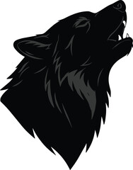 PrintHowling wolf head silhouette, wild animal portrait vector, wildlife illustration design, forest predator art, nature symbol, wilderness graphic logo