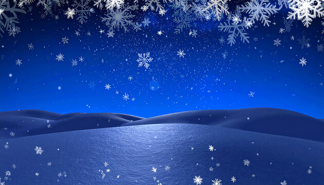 abstract winter background with snowflakes, Christmas background with heavy snowfall, snowflakes in the sky - Powered by Adobe