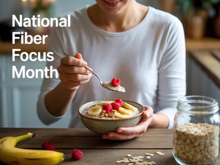 Celebrating national fiber focus month with a delicious and healthy bowl of oatmeal