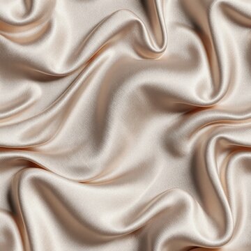 Elegant silky fabric in soft beige tones showcasing beautiful folds and textures