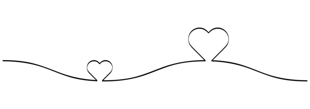 Fototapeta heart shape formed by a single flowing line.  3D Vector Colorful Lines Graphic Design. Red heart. continuous one line drawing. Double heart wavy line. Love relationship concept. Vector hand drawn eps