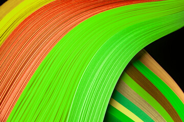 Countless paper stacks, soft curves, colorful hues, various shapes, strong textures, much like ribbons, silk, or lollipops, balloons, perfect graphic design templates