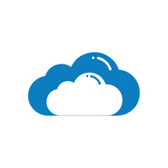 Fototapeta premium Blue and White Cloud Icon for Data Storage and Computing