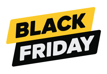 Black Friday promotional vector design modern graphic element for advertising campaigns isolated on white background