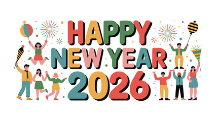 Happy New Year 2026 Celebration: Capturing the vibrant energy of New Year's, a cheerful gathering of individuals comes together, their spirits high as they anticipate the dawn of a fresh year.