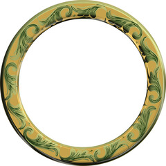 속이 비어있는 클래식한 무늬의 동그란 테두리 액자