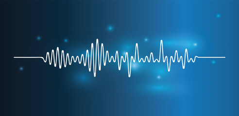 audio wave pattern vector graphic equalizer sound frequency wave abstract background dark blue