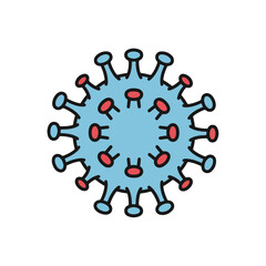 Coronavirus Illustration Medical Icon, Disease Symbol, COVID-19 Graphic