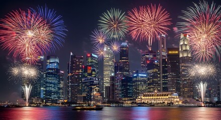 fireworks over the river thames
