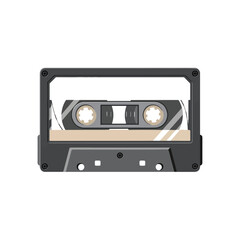 Retro Cassette Tape Isolated on White Background, Vintage Audio