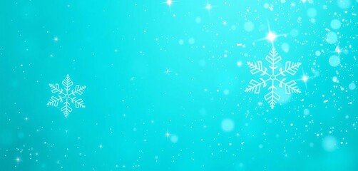 Sparkling turquoise background with snowflake pattern and subtle glitter,  blue,  snowflakes