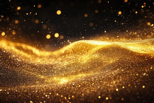 Abstract gold glitter wave - Powered by Adobe
