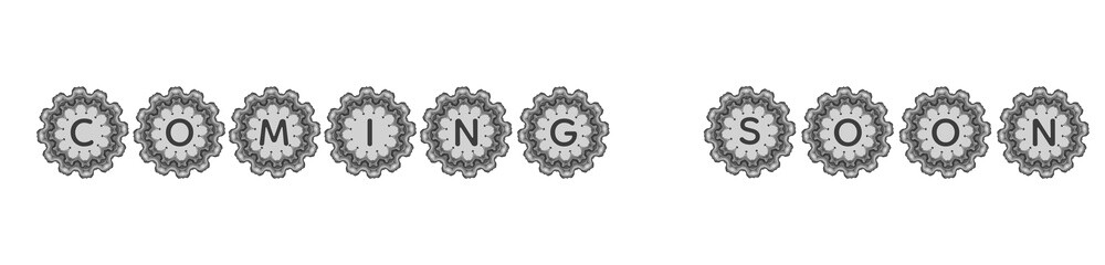 A stylish decorative gray ripple badge featuring the text “Coming Soon,” ideal for promotional banners, previews, and marketing graphics.