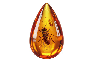Ancient ant preserved in a teardrop shaped amber fossil