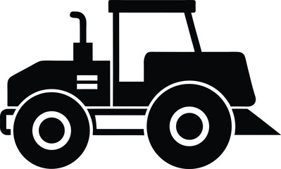 Road Roller Silhouette – Construction Vehicle Vector Icon
