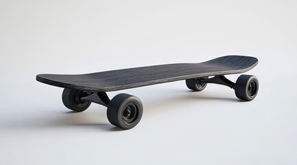 Dark skateboard, longboard,  on plain background