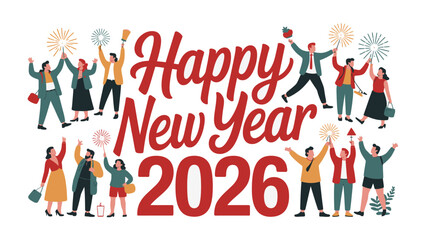New Year's Eve Festivities 2026: A vibrant illustration that embodies the joy of the New Year, with people celebrating in anticipation of a fresh beginning.