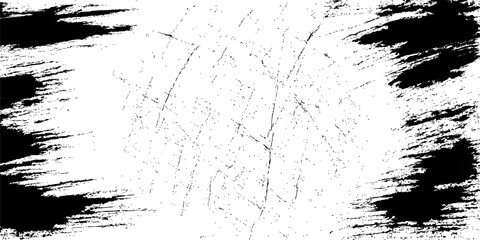 Abstract black and white grunge texture background with dirty ink splat pattern on old rough vintage wall paper